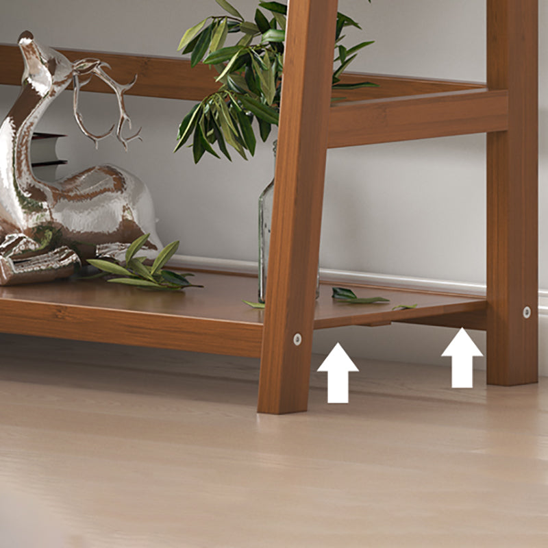 Modern Open Back Ladder Bookshelf Engineered Wood Bookcase with Shelves