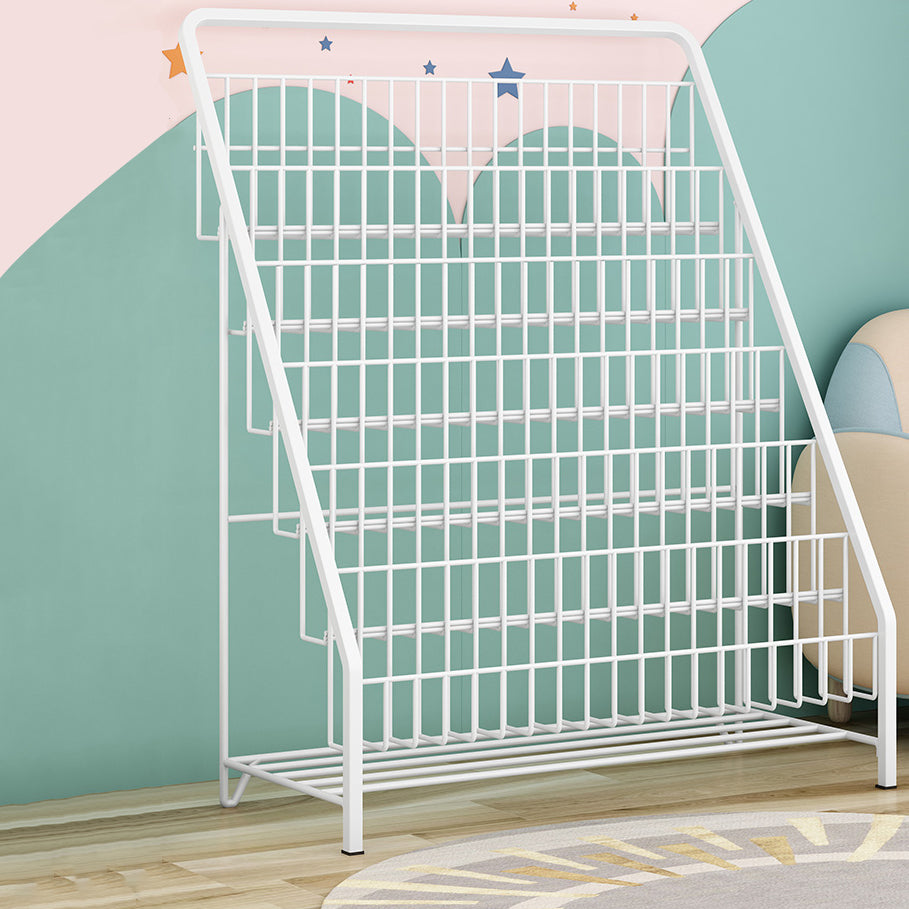 Modern Closed Back Ladder Bookshelf Metal Shelves Included Bookcase