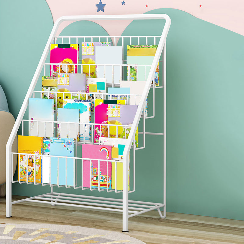 Modern Closed Back Ladder Bookshelf Metal Shelves Included Bookcase