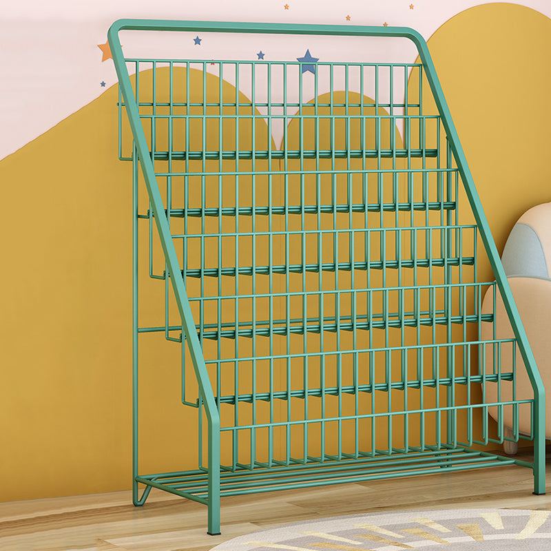 Modern Closed Back Ladder Bookshelf Metal Shelves Included Bookcase