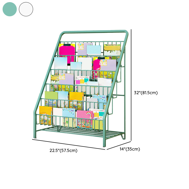 Modern Closed Back Ladder Bookshelf Metal Shelves Included Bookcase