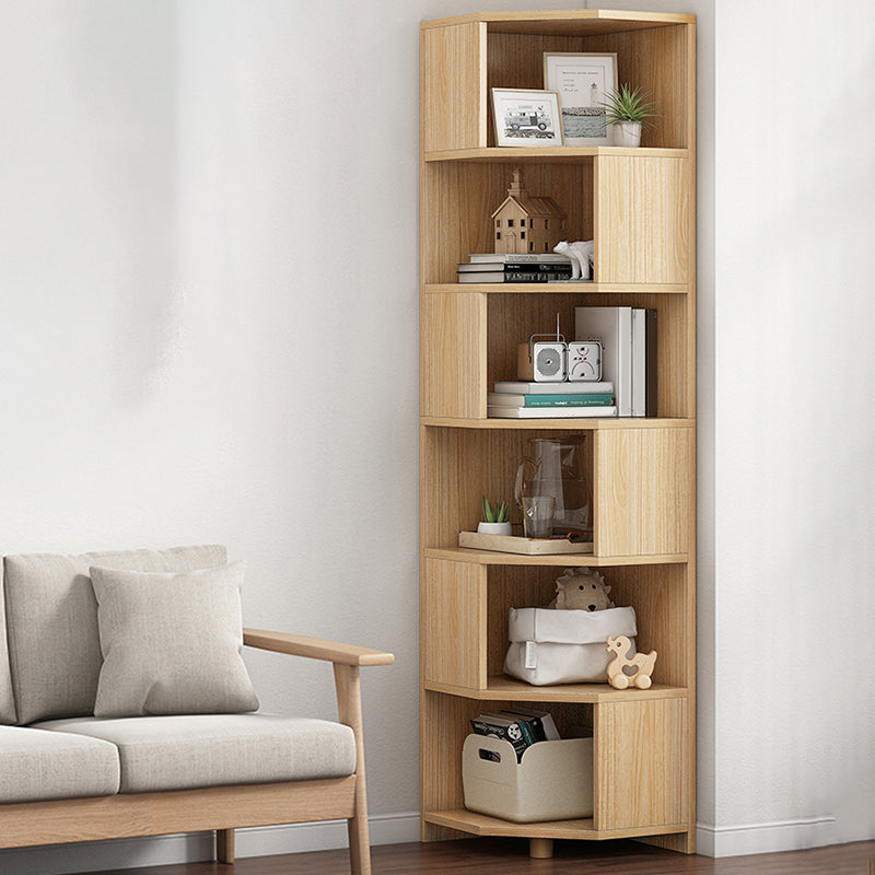 Modern Style Closed Back Bookshelf Engineered Wood Bookcase with Shelves