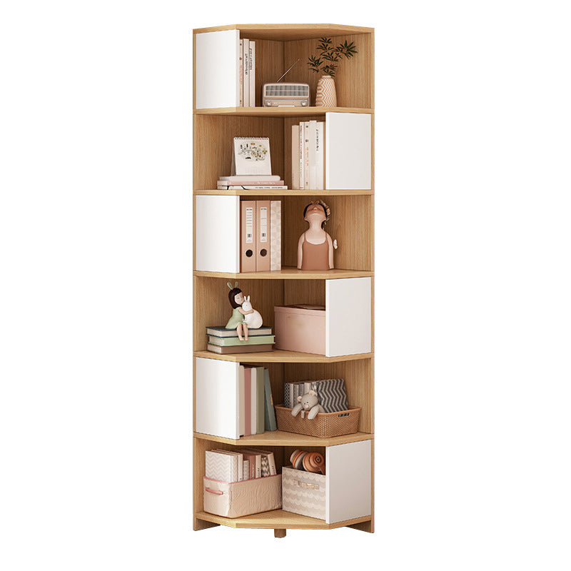 Modern Style Closed Back Bookshelf Engineered Wood Bookcase with Shelves