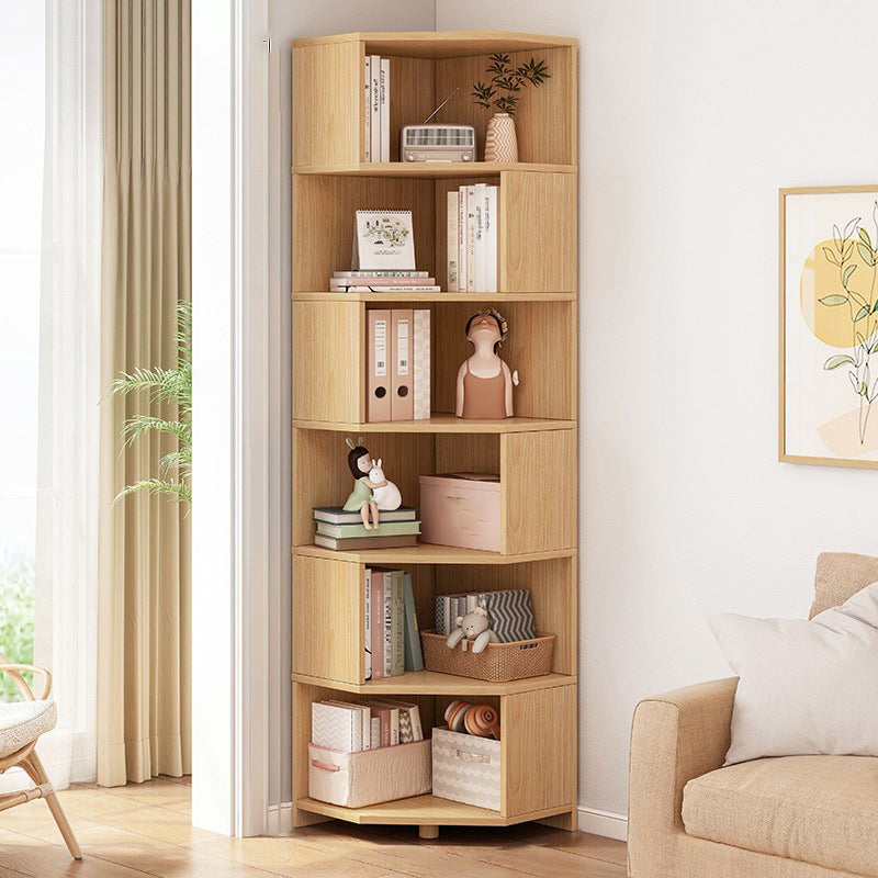 Modern Style Closed Back Bookshelf Engineered Wood Bookcase with Shelves