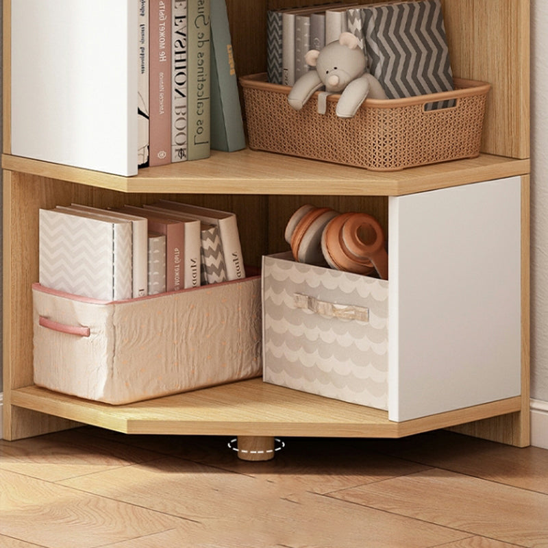 Modern Style Closed Back Bookshelf Engineered Wood Bookcase with Shelves