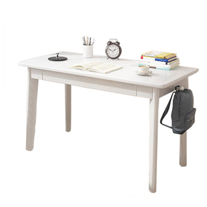 Solid Wood Rectangle Writing Desk Parsons Base 29.53-inch Tall Office Desk