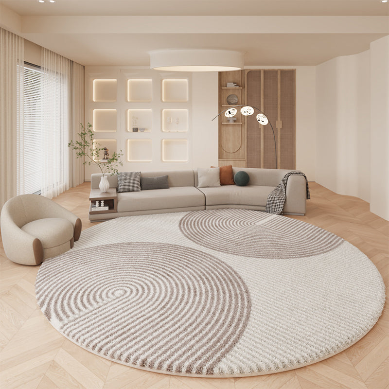 Nordic Beige Modern Rug Polyester Graphic Rug Stain Resistant Rug for Home Decor
