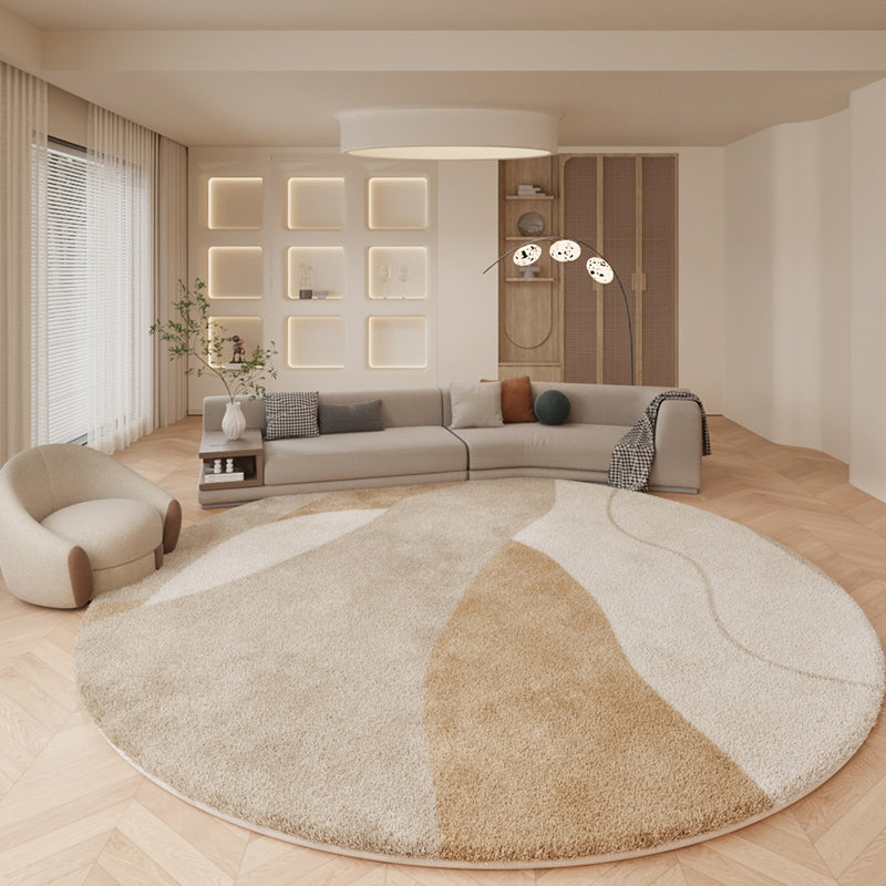 Nordic Beige Modern Rug Polyester Graphic Rug Stain Resistant Rug for Home Decor