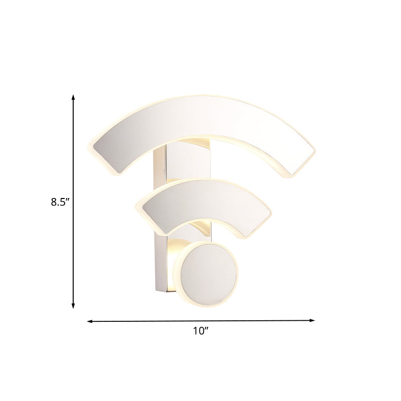 Acryl Wifi-achtige wandmontage Lichtlijn Noordse LED Witwand SCONCE LAMP IN WIT/WART LICHT
