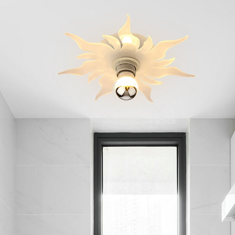 Corredor de 1 luz Semi Flush Mount Nordic White LED Flexure con tono acrílico, luz blanca/cálida