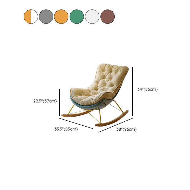 Modern Light Luxury Leisure Lazy Sofa Chair Lounge Upholstered Rocking Chair