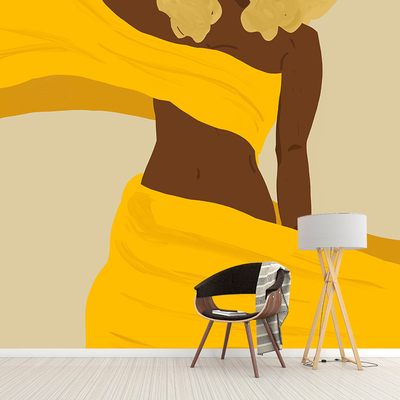 Figure Illustration Mural Mildew Resistant Wallpaper Sleeping Room Wall Mural