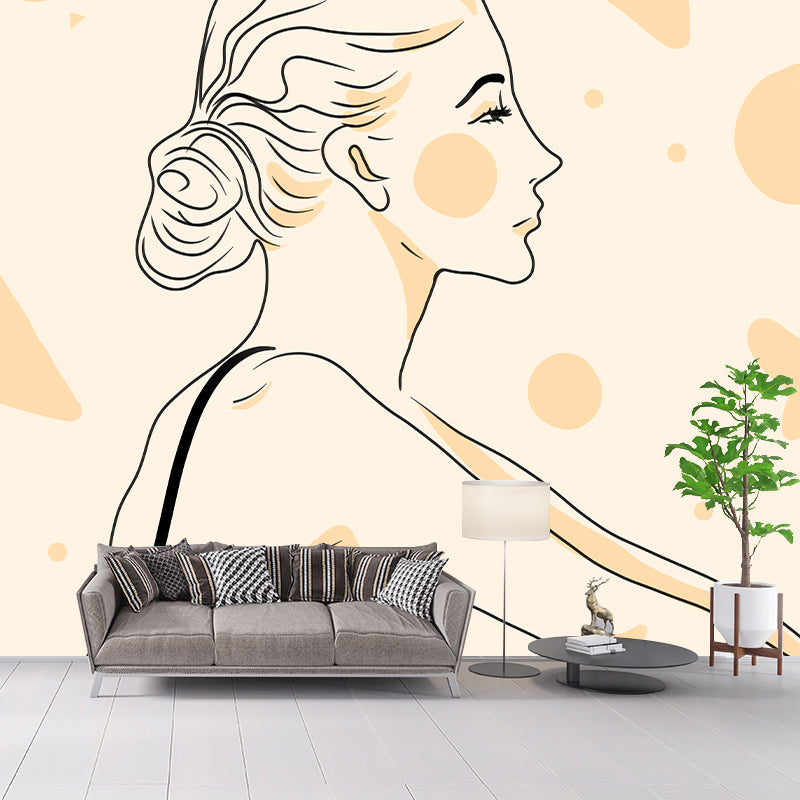 Illustration Mildew Resistant Mural Wallpaper Portraiture Indoor Wall Mural