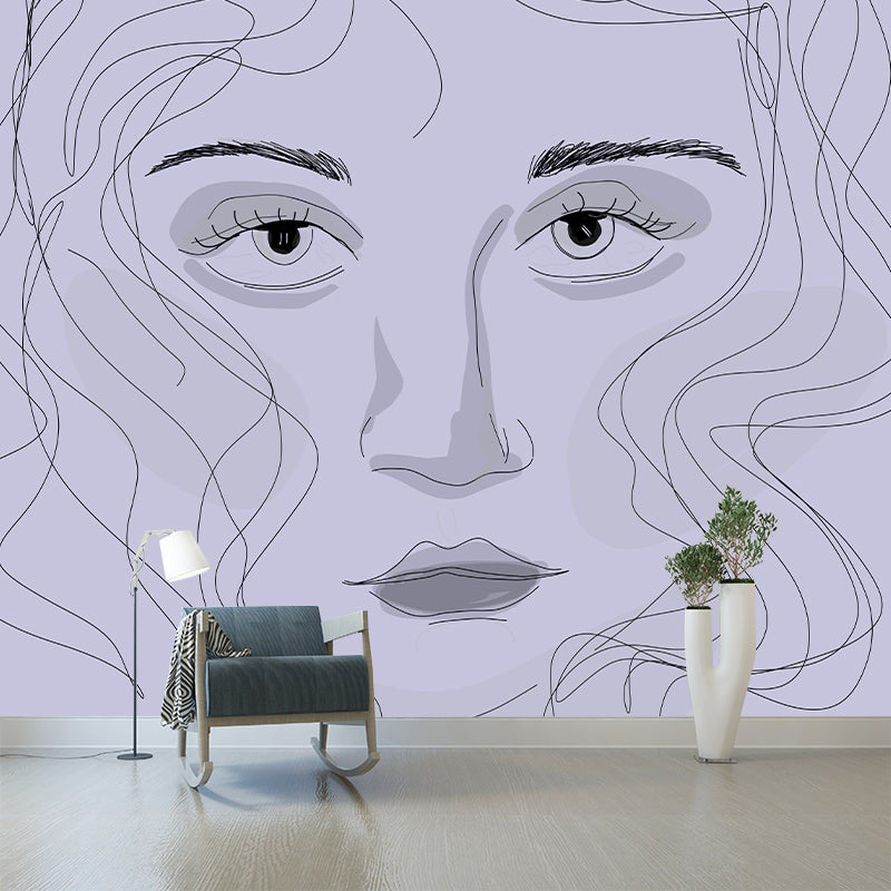 Stain Resistant Mural Cartoon Figure Illustration Living Room Wall Mural