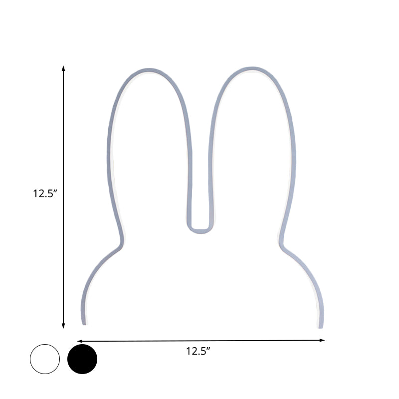 Cartoon konijn frame wand sconce verlichting acryl led bedmuurlamp barmant in wit/zwart