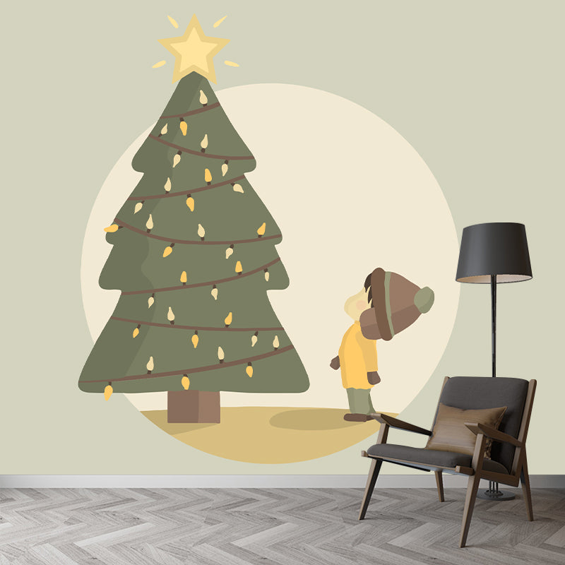 Illustration Mural Wallpaper Cartoon Characters Sitting Room Wall Mural