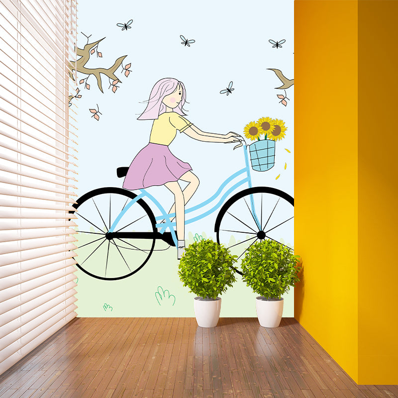 Illustration Mural Wallpaper Cartoon Characters Sitting Room Wall Mural