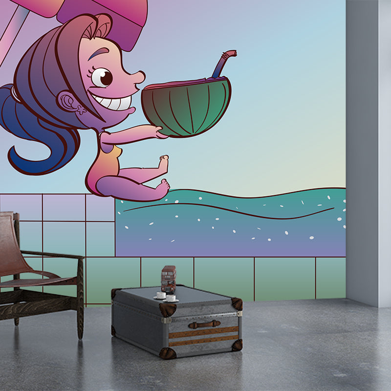 Cartoon Characters Mural Wallpaper Illustration Indoor Wall Mural