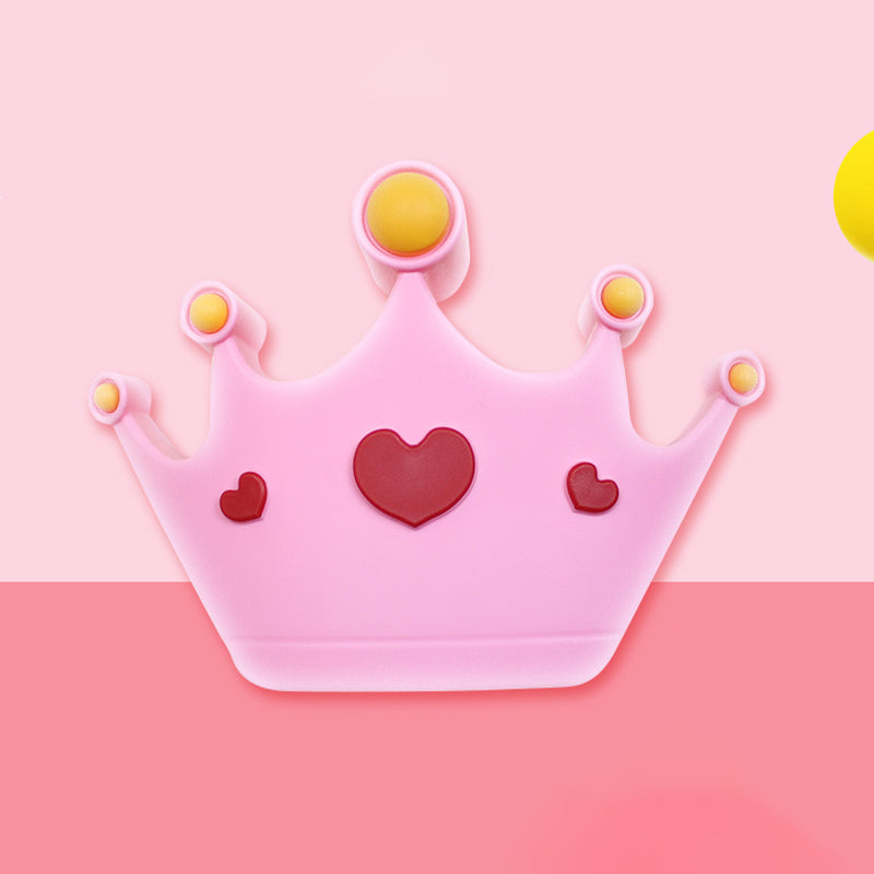 Pink Finish Crown Shape Wall Light Sconce Cartoon LED Plastic Wall Mount Lamp Fixture