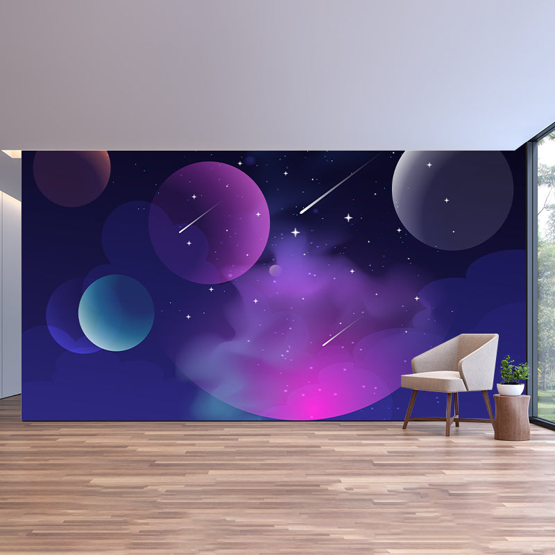 Cartoon Universe Illustration Mural Wallpaper Environment Friendly Indoor Wall Mural