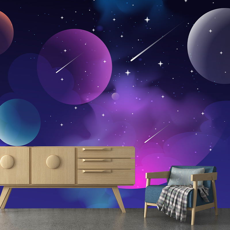 Cartoon Universe Illustration Mural Wallpaper Environment Friendly Indoor Wall Mural