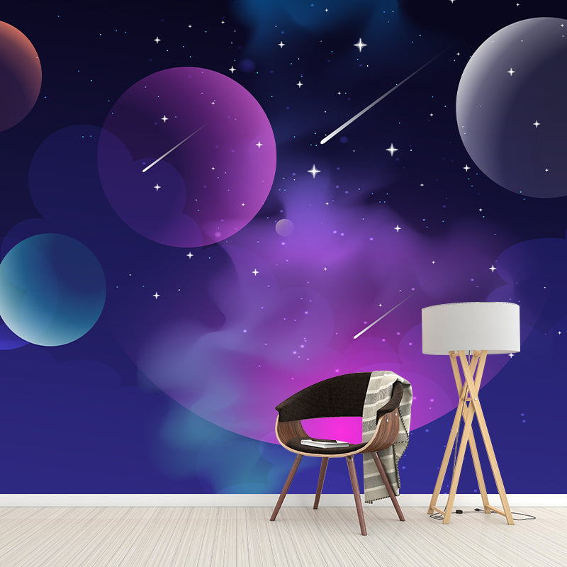 Cartoon Universe Illustration Mural Wallpaper Environment Friendly Indoor Wall Mural