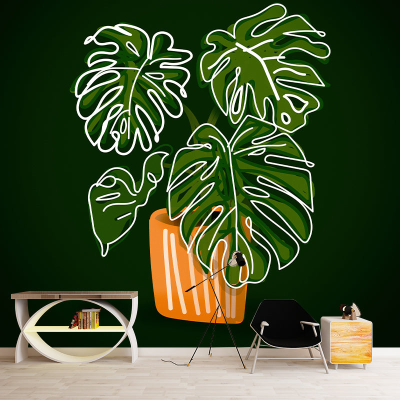 Mural Wallpaper Plant Illustration Environment Friendly Bedroom Wall Mural
