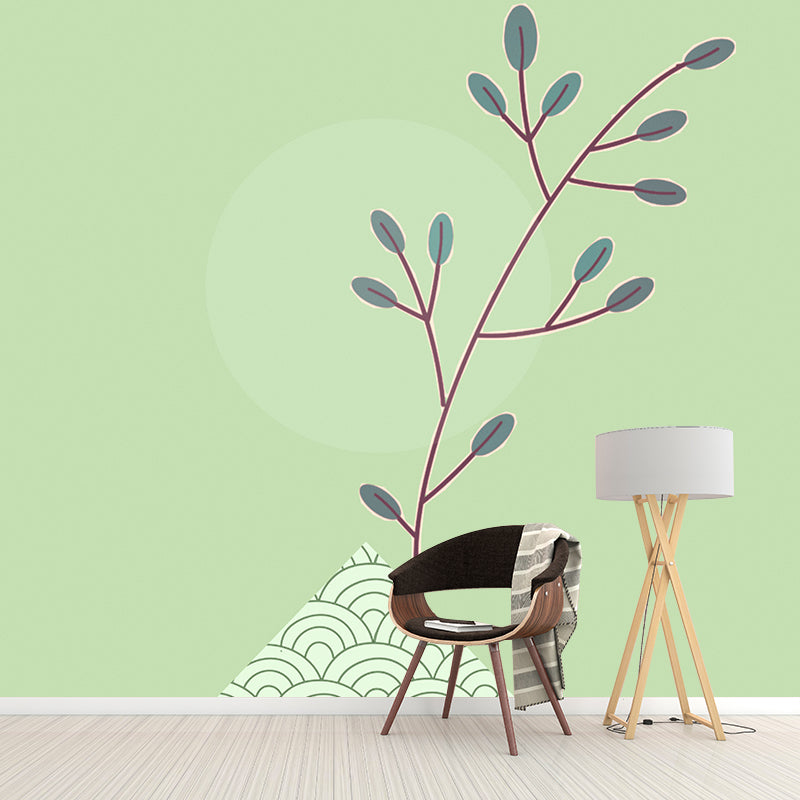 Mural Wallpaper Plant Illustration Environment Friendly Bedroom Wall Mural