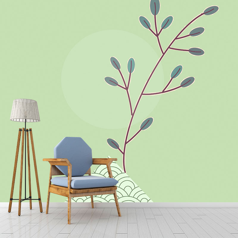 Mural Wallpaper Plant Illustration Environment Friendly Bedroom Wall Mural