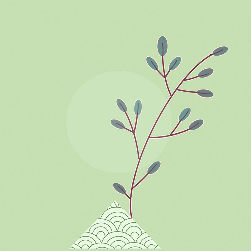 Mural Wallpaper Plant Illustration Environment Friendly Bedroom Wall Mural