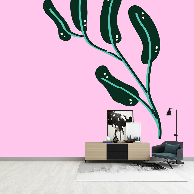 Mural Wallpaper Plant Illustration Environment Friendly Bedroom Wall Mural