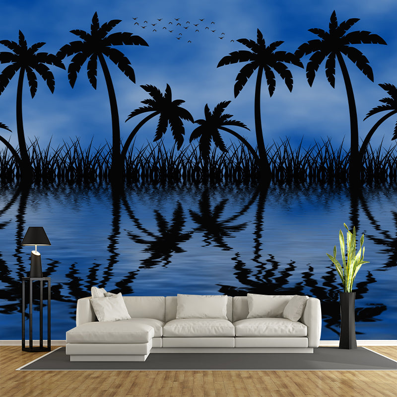Tropical Landscape Mildew Resistant Wallpaper Illustration Sleeping Room Wall Mural