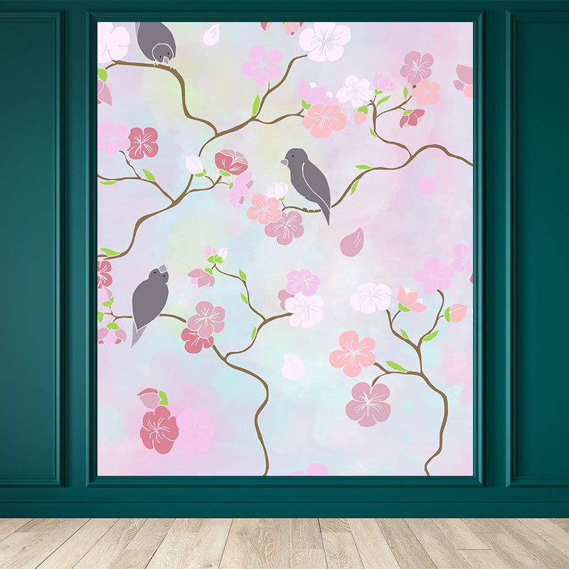 Modern Style Illustration Mural Wallpaper Plant Pattern Indoor Wall Mural