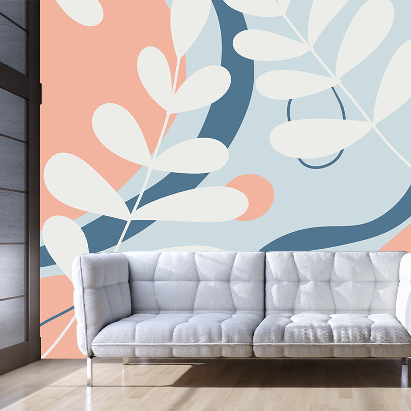 Modern Style Illustration Mural Wallpaper Plant Pattern Indoor Wall Mural