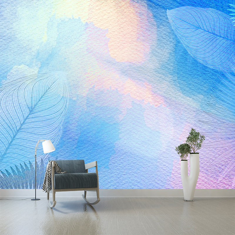 Plant Illustration Mural Wallpaper Environment Friendly Bedroom Wall Mural