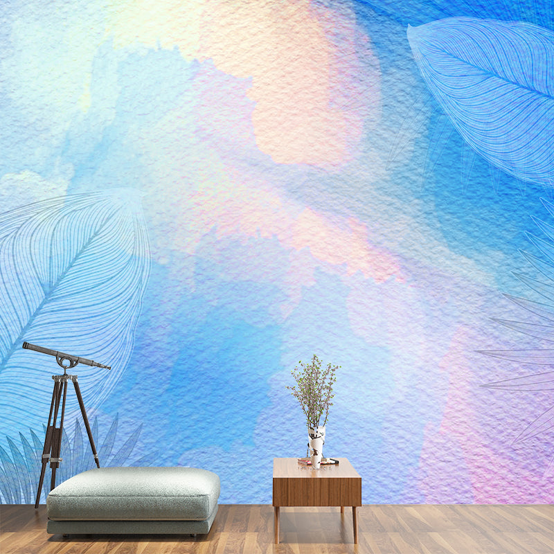 Plant Illustration Mural Wallpaper Environment Friendly Bedroom Wall Mural