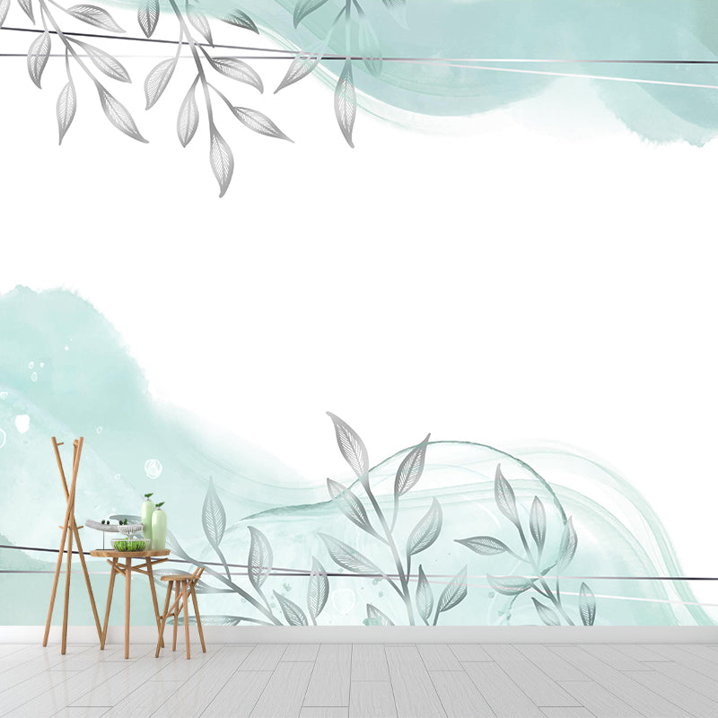 Plant Pattern Resistant Mural Wallpaper Illustration Sleeping Room Wall Mural