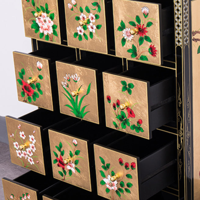 Contemporary Glam Double Dresser Birch Vertical Storage Chest Dresser for Bedroom