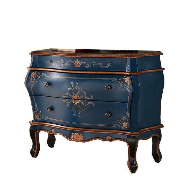 Traditional Wooden Dresser Horizontal 3 Drawers Chest without Mirror