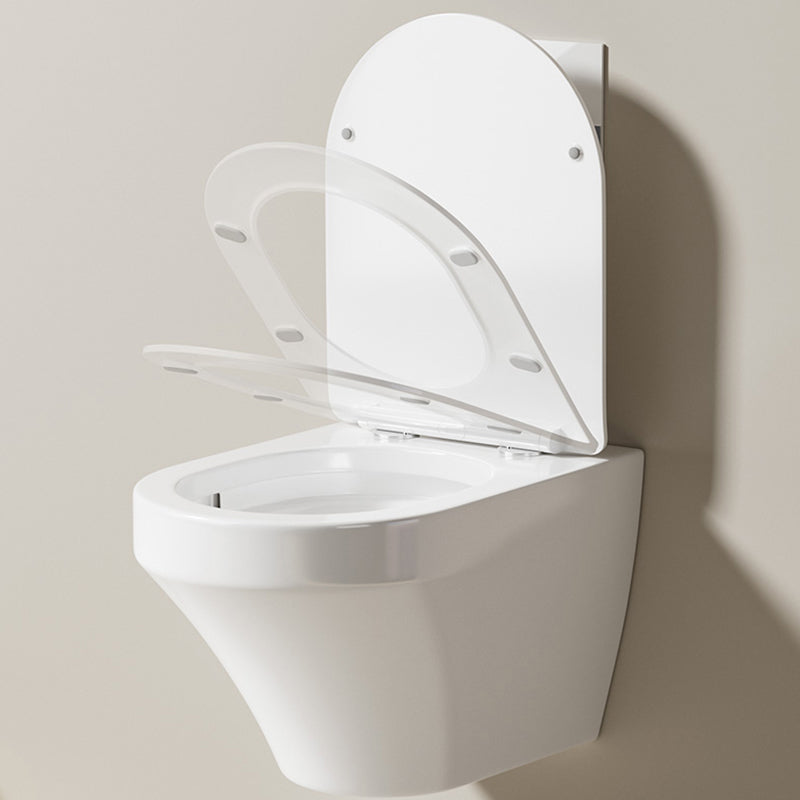Modern White Ceramic Flush Toilet Wall Mount Toilet Bowl for Washroom