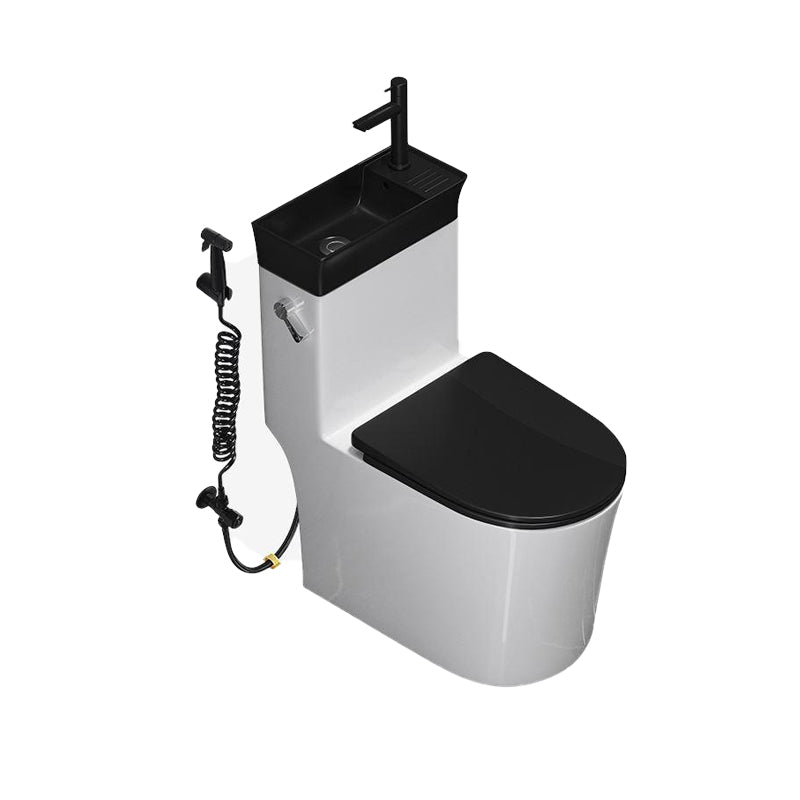 Modern White Ceramic Flush Toilet Floor Mounted Urine Toilet with Seat for Washroom