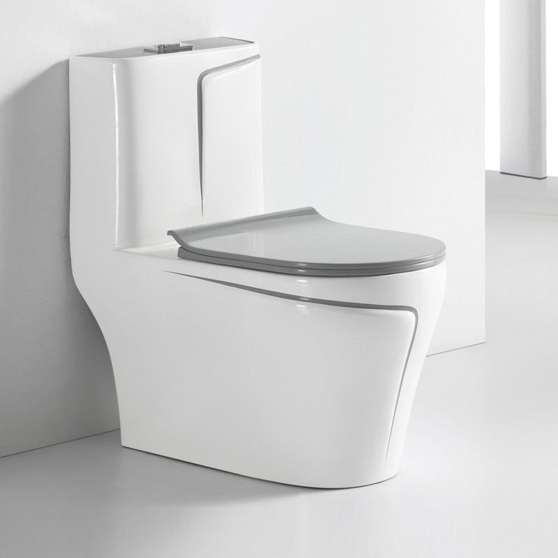 Traditional Gray Ceramic Flush Toilet Floor Mounted Urine Toilet for Washroom