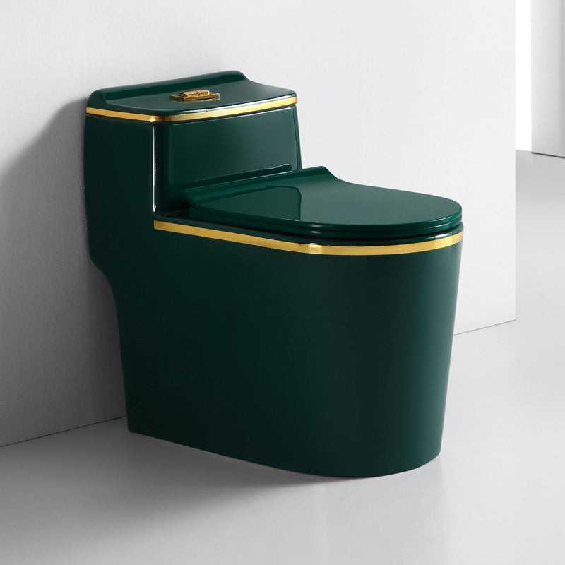 Traditional Green Ceramic Flush Toilet Floor Mounted Urine Toilet for Washroom