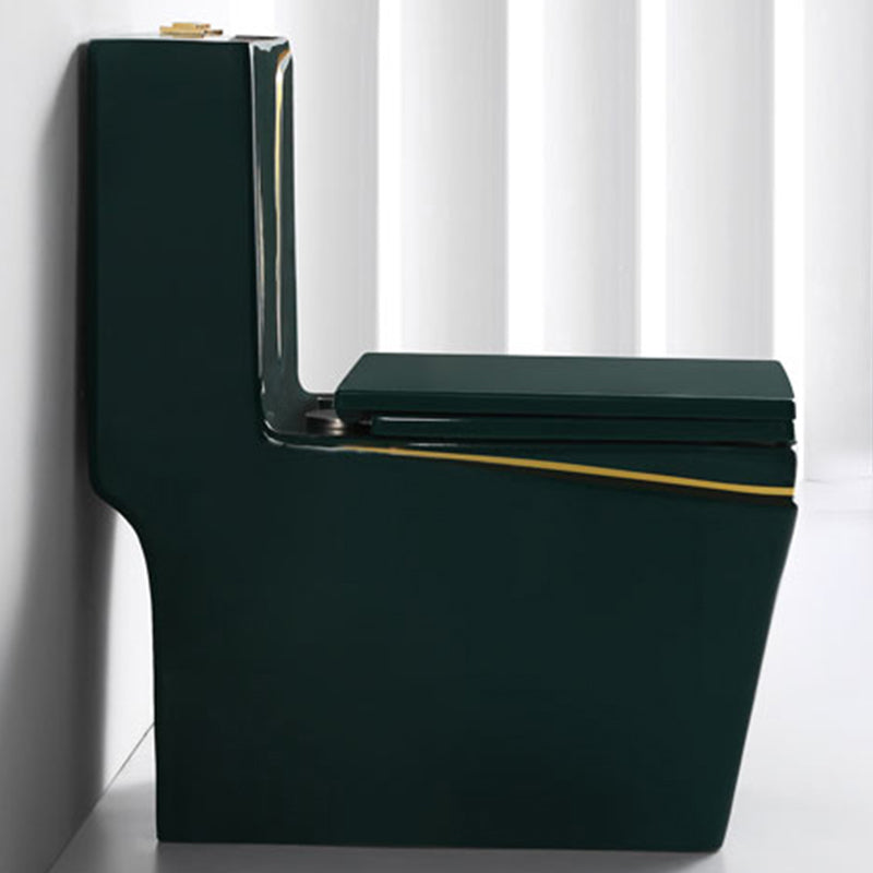Traditional Green Ceramic Flush Toilet Floor Mounted Urine Toilet for Washroom