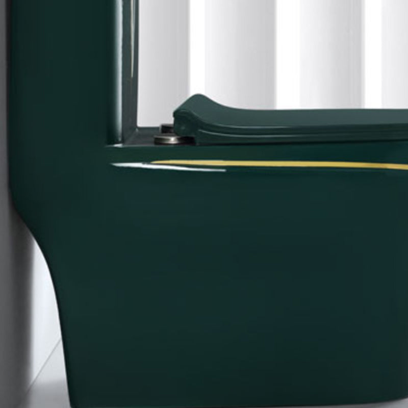 Traditional Green Ceramic Flush Toilet Floor Mounted Urine Toilet for Washroom