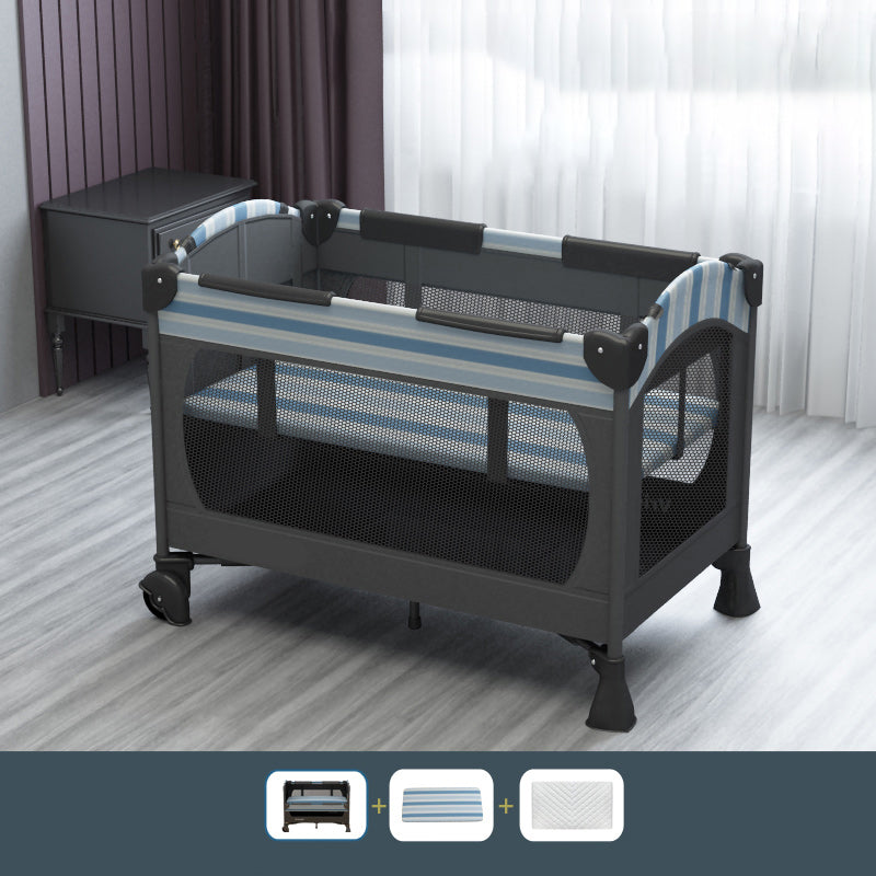Standard Size Assembled Baby Crib Folding Crib with Guardrails