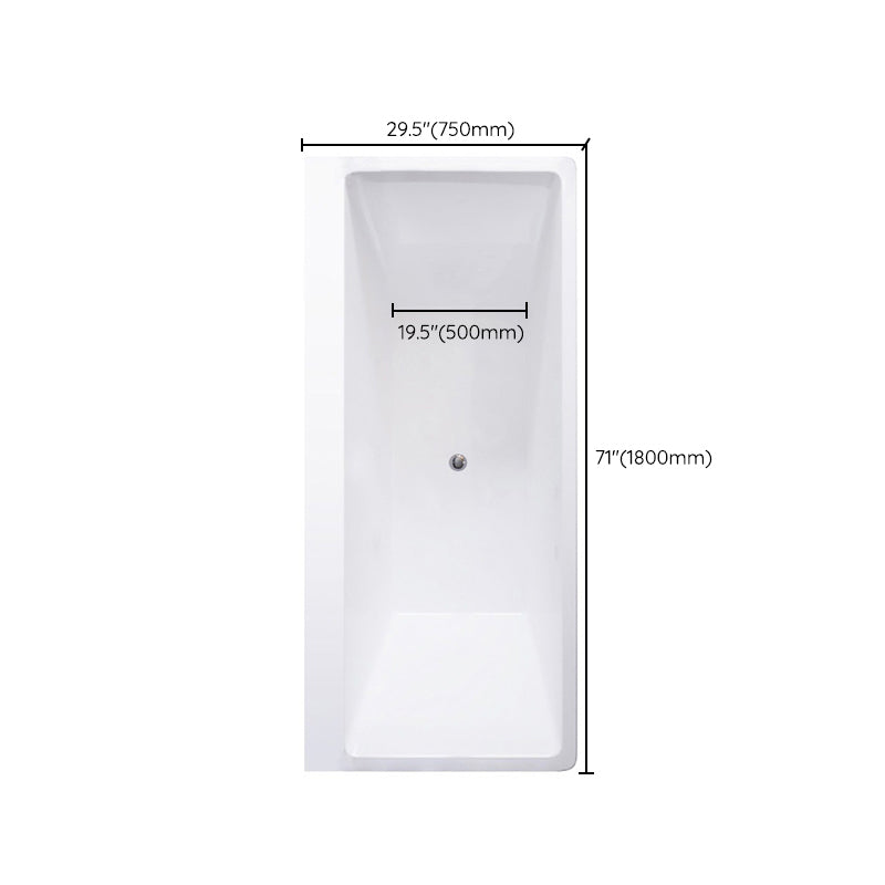Acrylic Modern Bathtub White Drop-in Rectangular Soaking Bath