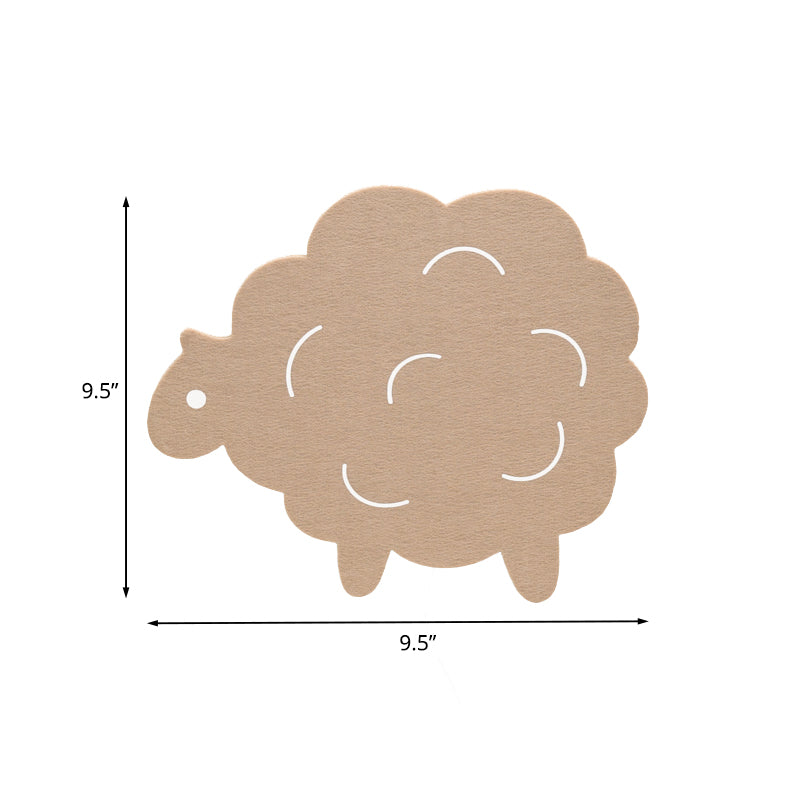 Felt Sheep/Pine Tree/Airship Wall Lamp Sconce Cartoon LED Wall Mount Light Fixture in Pink/Green/Blue for Kids Bedroom