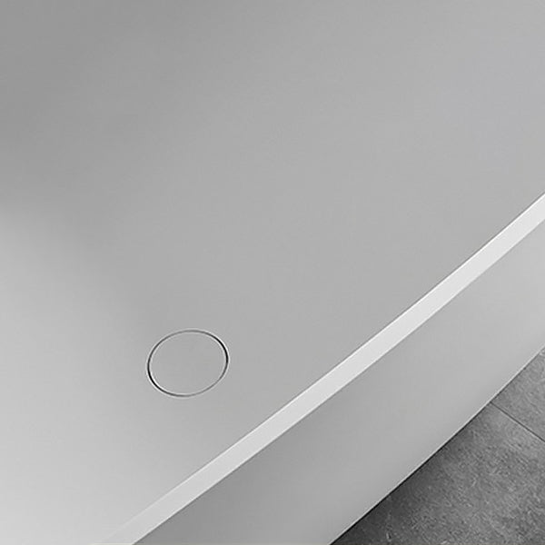 Modern Stone Oval White Bathtub Freestanding Soaking Bath for Bathroom