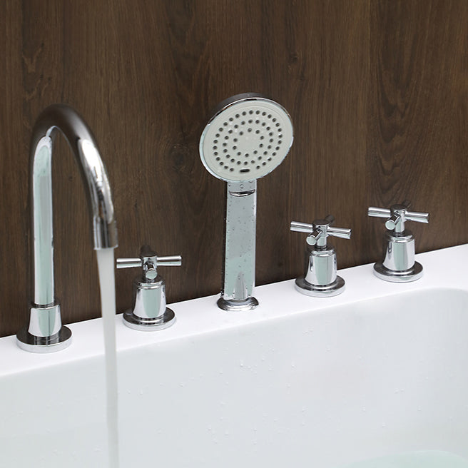 Acrylic Soaking Bathtub Antique Finish Drop-in Back to Wall Bath Tub
